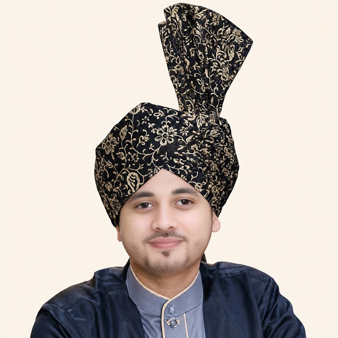 Imama Sharif Floral Print Pagri-image-15