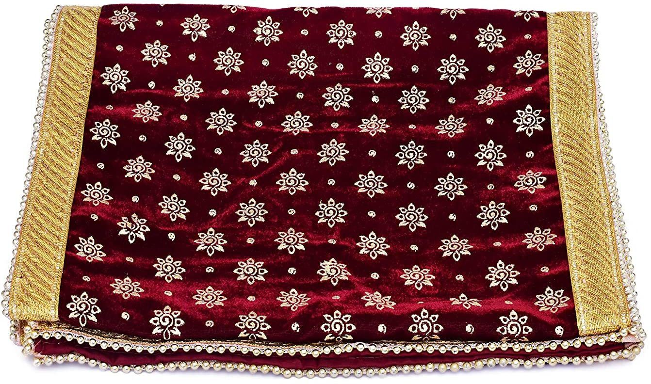 pankshri enterprise Velvet Printed Maroon Men Dupatta-picture-14