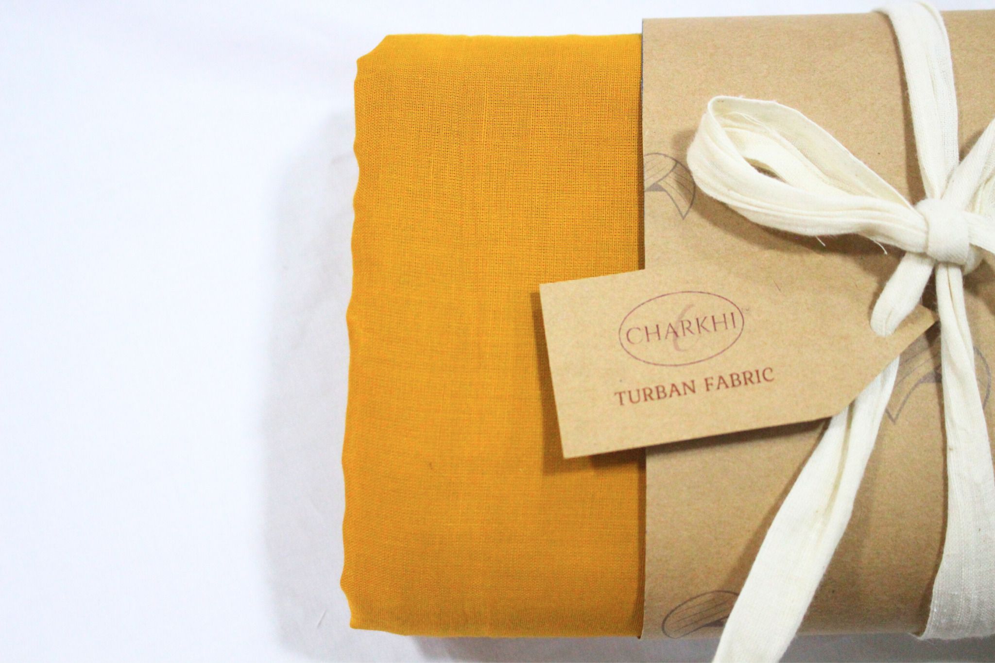 CHARKHI 4.5 Meter Mustard 100% Full Voile Cotton Turban for Men Solid Pagri-image-2