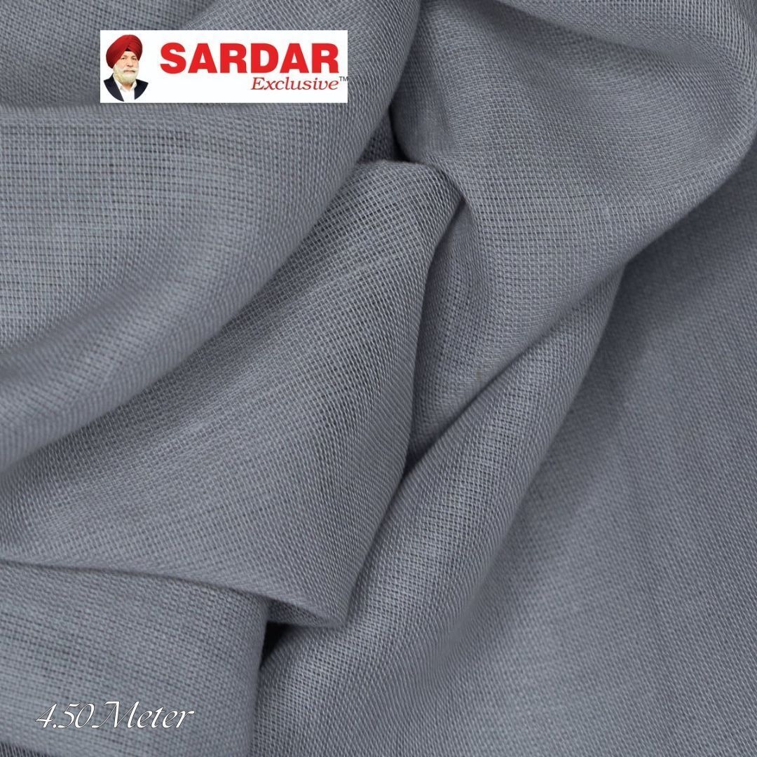 SARDAR EXCLUSIVE 4.50 Light Grey Light Weight Soft Full Voile Pure Cotton Sikh Turban Pagri Solid Pagri-picture-19