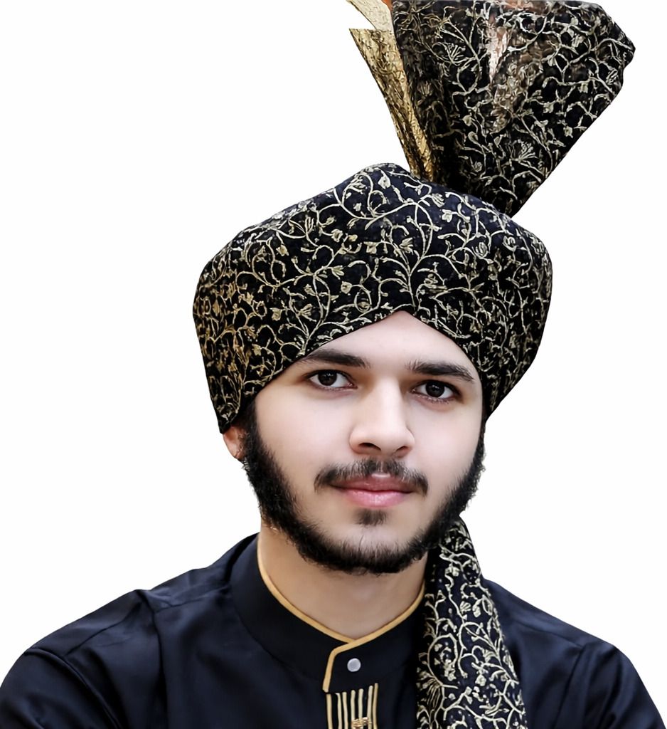 Imama Sharif Floral Print Pagri-picture-10