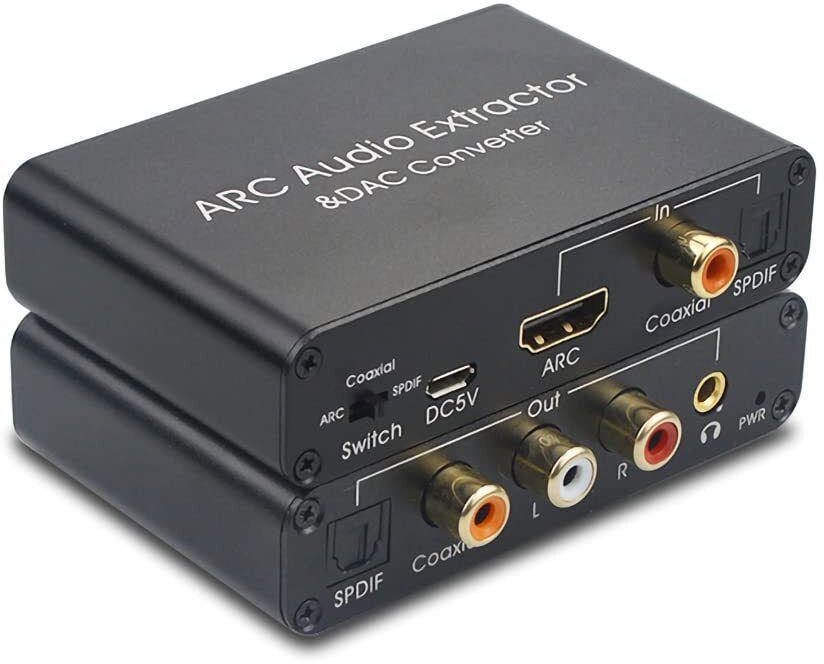 BlackBoost TV-out Cable HDMI ARC Adapter 192KHz DAC Converter, Audio Extractor-image-3