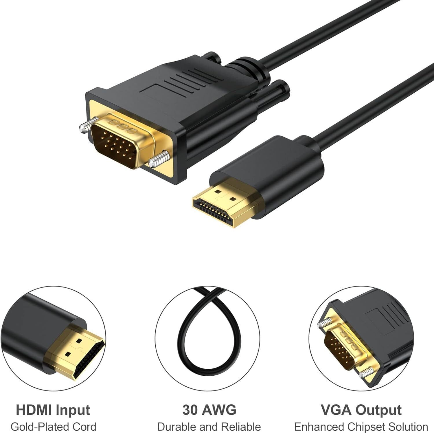 RyzCare VGA Cable 1.8 m NA VGA (Display) Cable Compatible for Computer, Desktop,Laptop,PC,Monitor,Projector-image-24