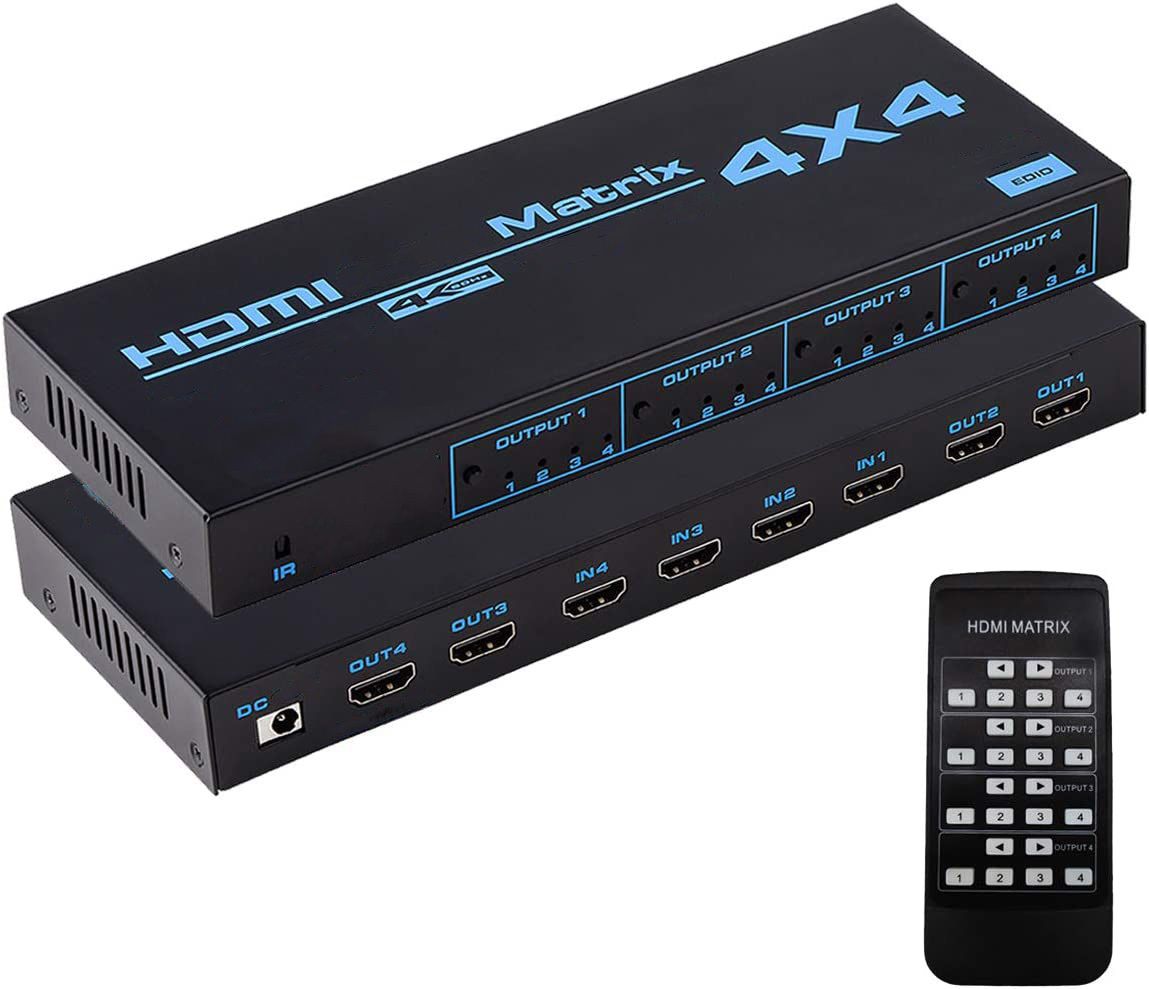 microware HDMI Matrix, 4x4 HDMI Matrix Switcher Splitter with EDID settings 32 inch Blu-ray Player-picture-10