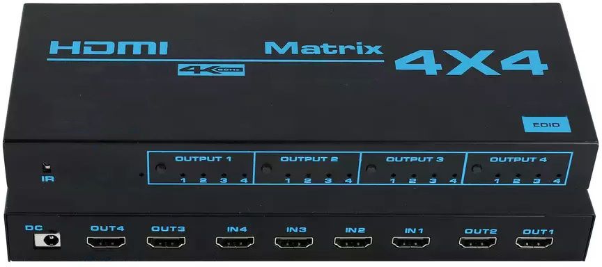 microware 4X4 HDMI Matrix Support 4K 3D and EDID Setting 32 inch Blu-ray Player-image-2