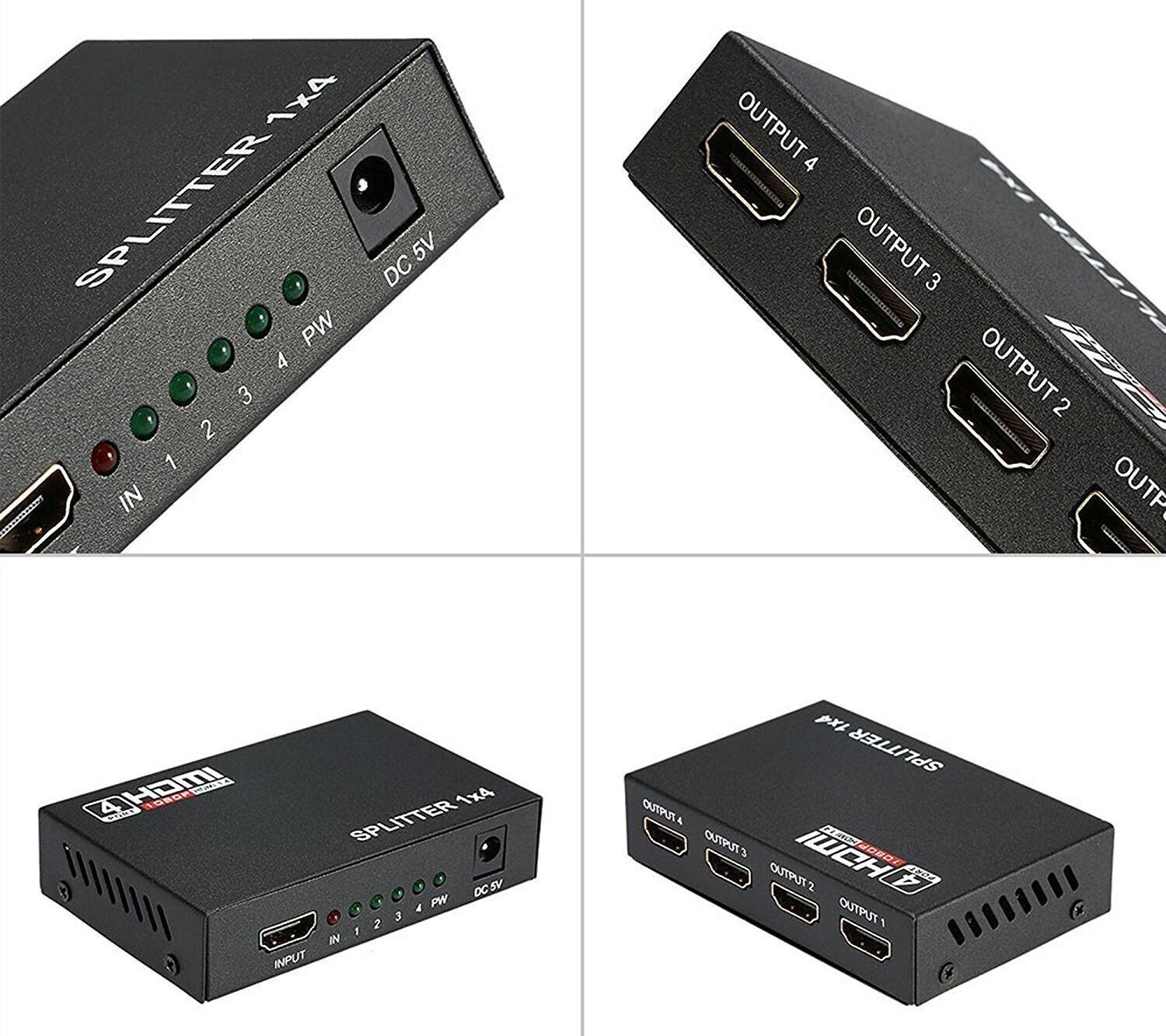 Akwor TV-out Cable HDMI Splitter 1 IN 4 OUT Full HD 1080P Support 3D v1.4 for HDTV-image-49