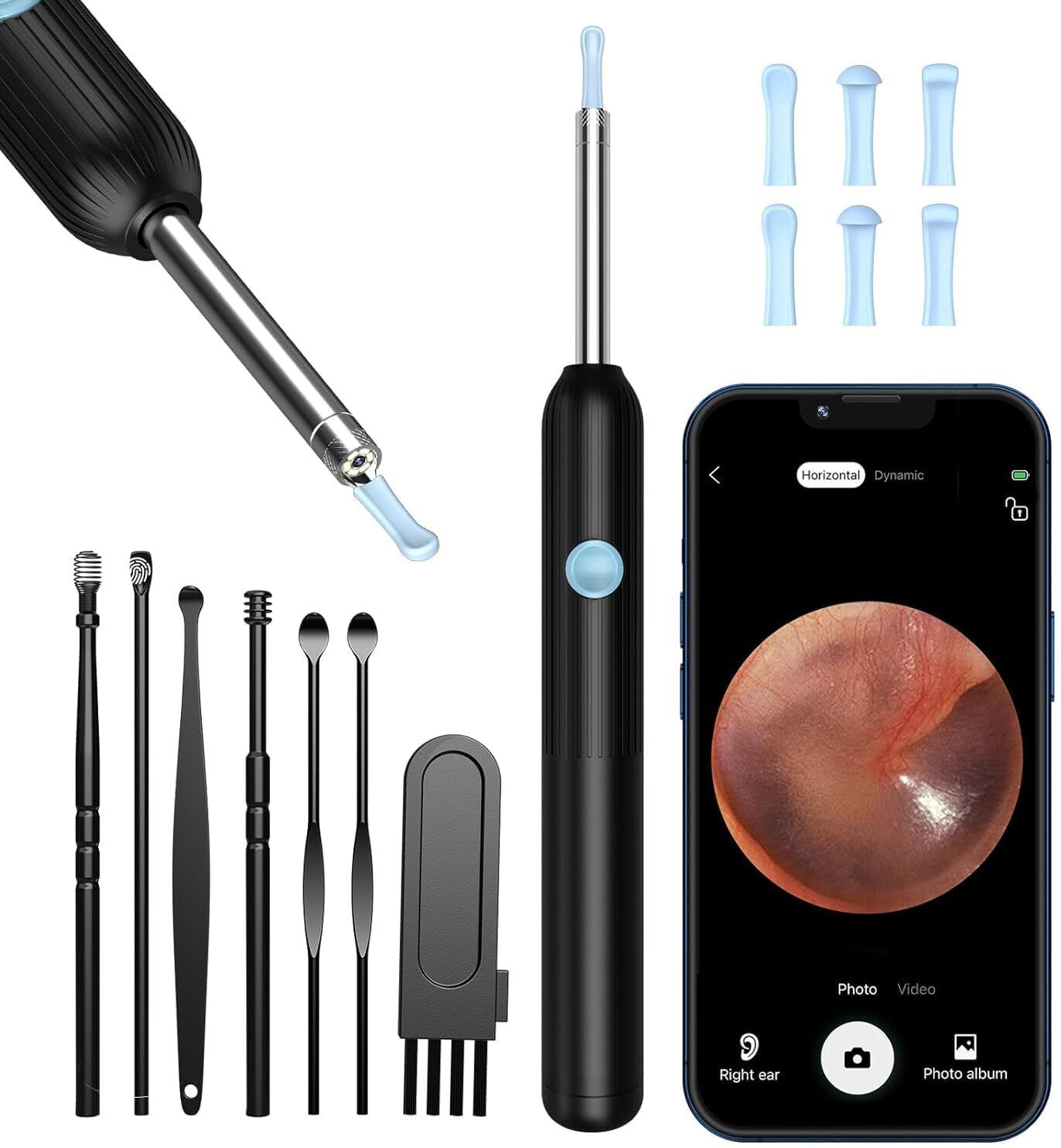 mcbazel 1PCS-Ear Wax Removal Kit with HD Camera Wifi Connection Reusable Endoscope Tool-picture-32