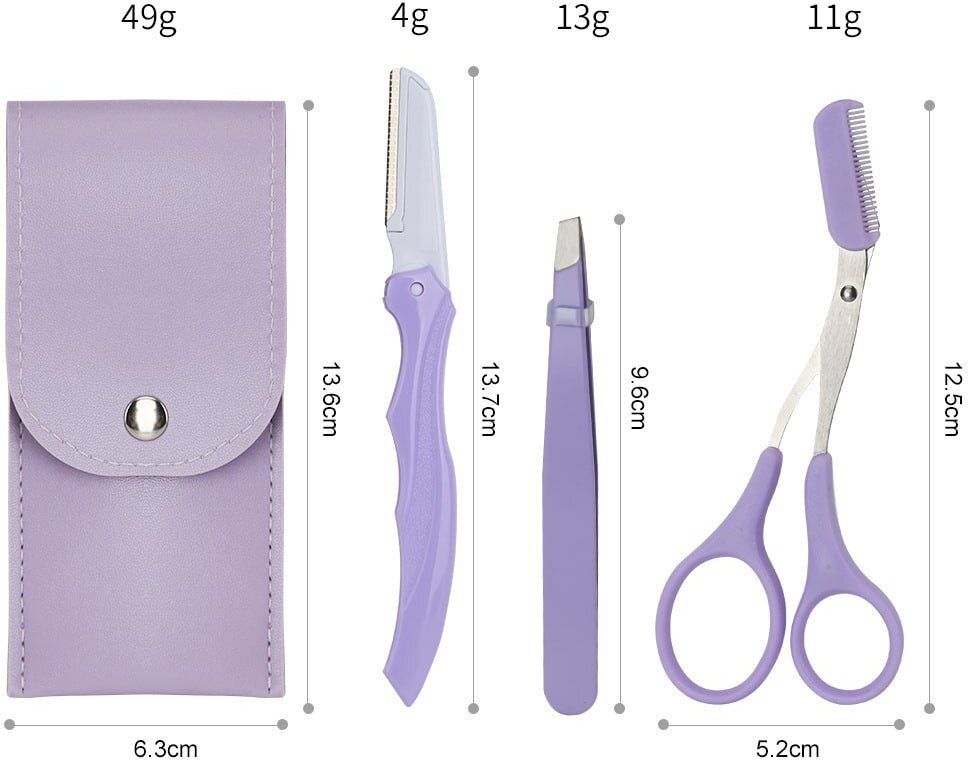 grebe 3 Pcs Eyebrow Shaper Tool Eyebrow Grooming Set with Tweezers Scissors Eyebrow, Men & Women-picture-41