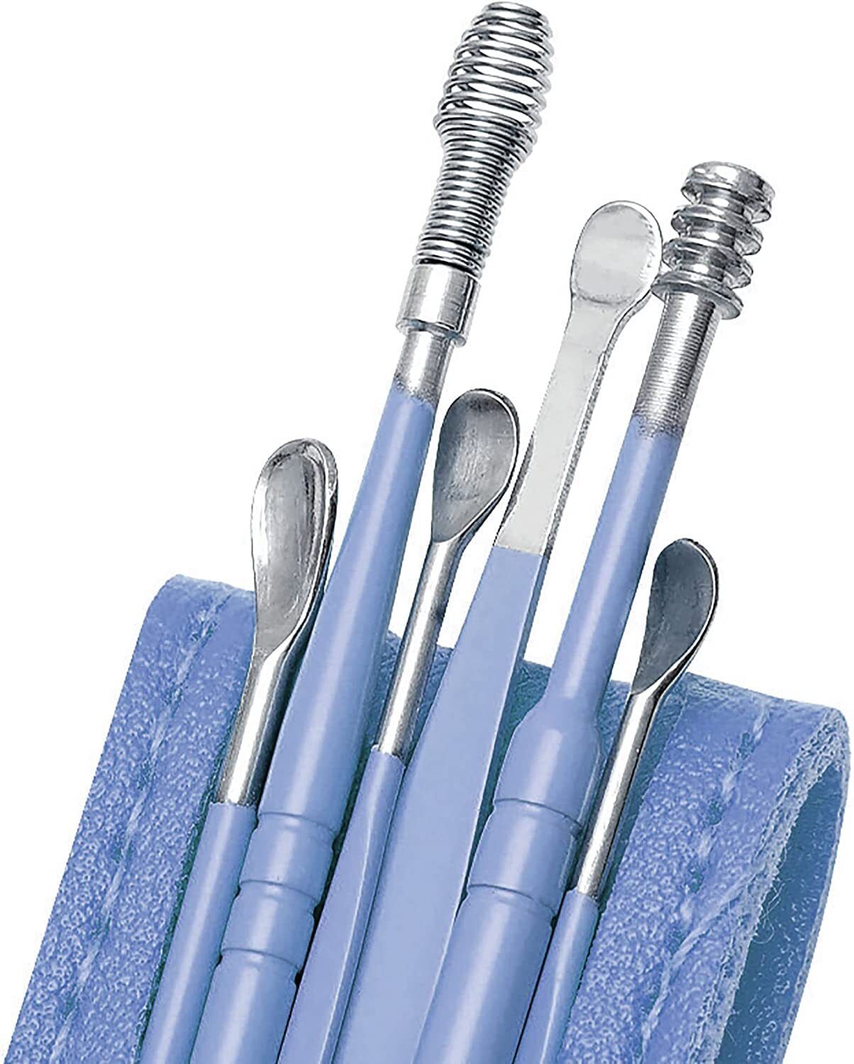 froxy carts Ear Wax Cleaning Tools Kit Set With Leather Pouch Spring Curette Earwax Remover-picture-24