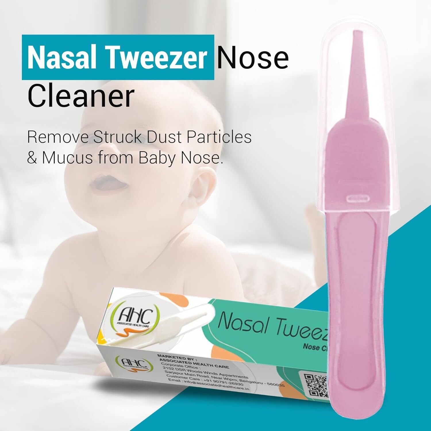 ahc Baby Nose Cleaner Tweezer Pink | Infant Nasal Aspirator & Plucker Tool-picture-16