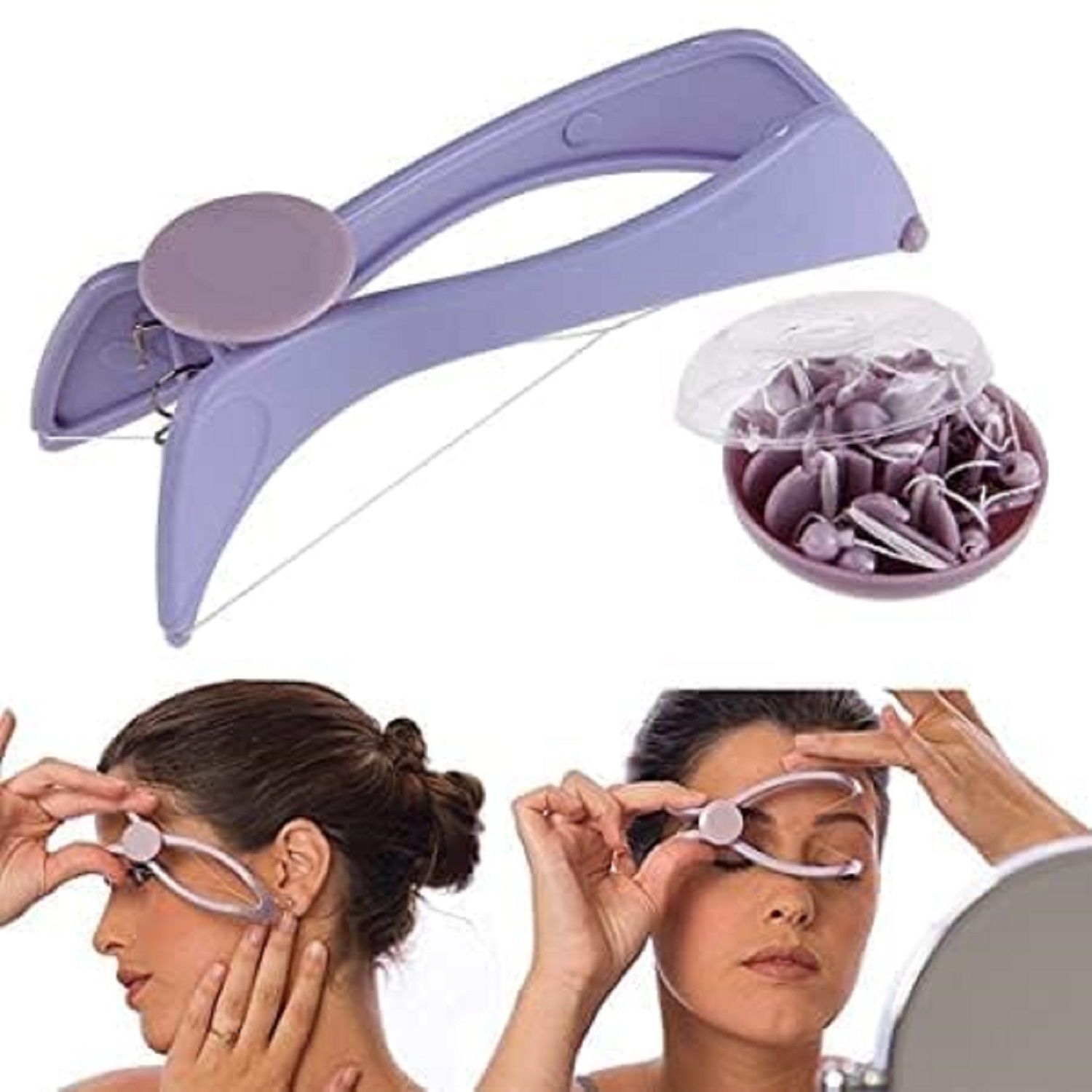 Women’s Eyebrow & Facial Hair Threading Tweezer Kit with Epilator Tool