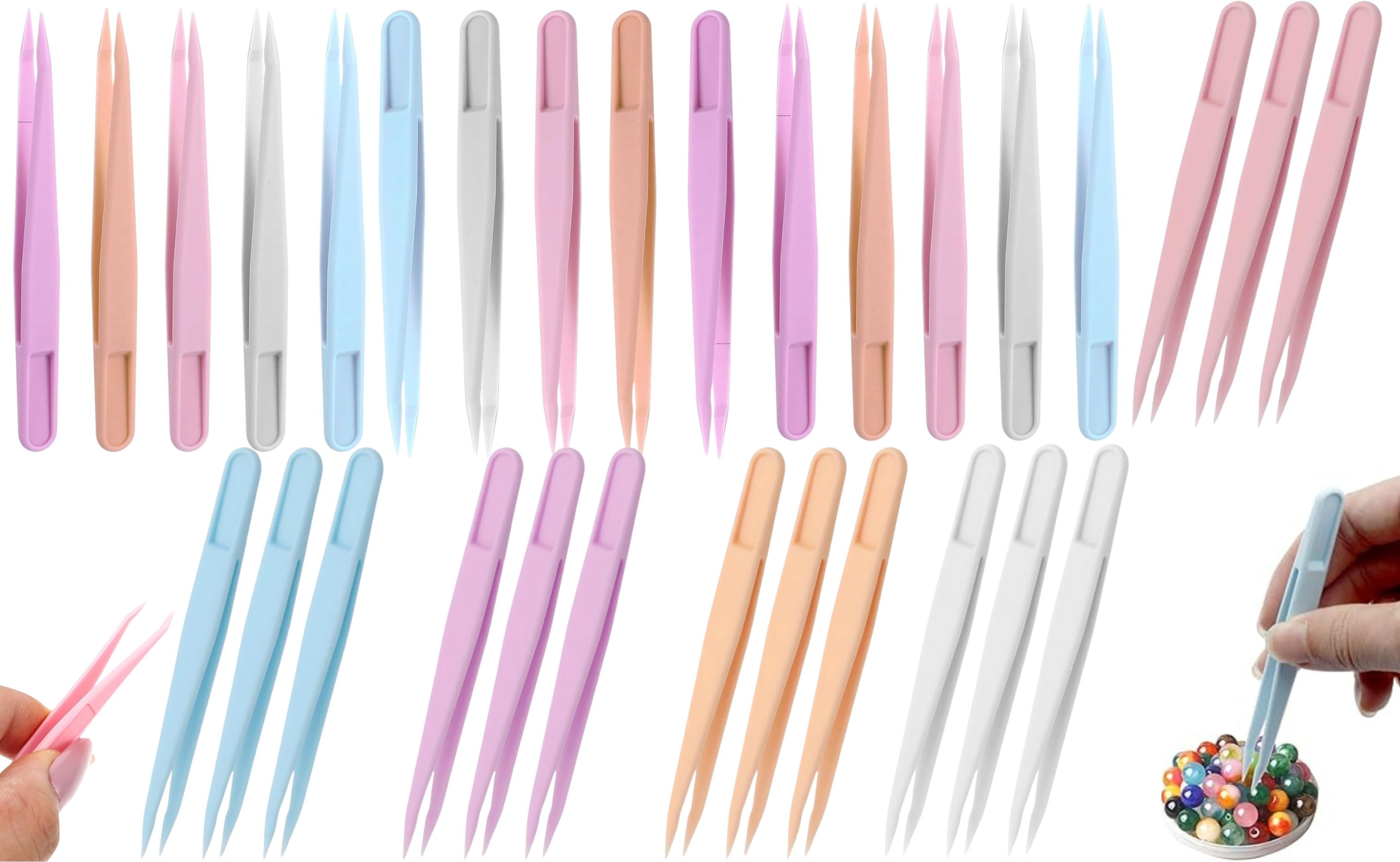 artonezt 30 Pcs Craft Tweezers Set for Kids-picture-10