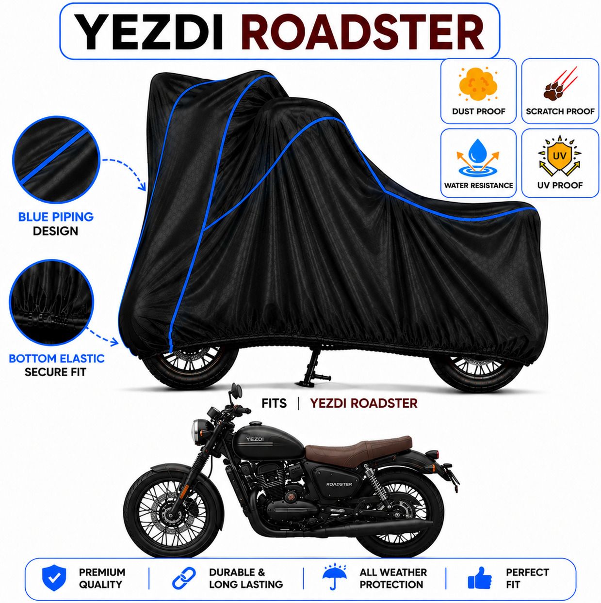 Waterproof Two Wheeler Cover for Yezdi-image-39