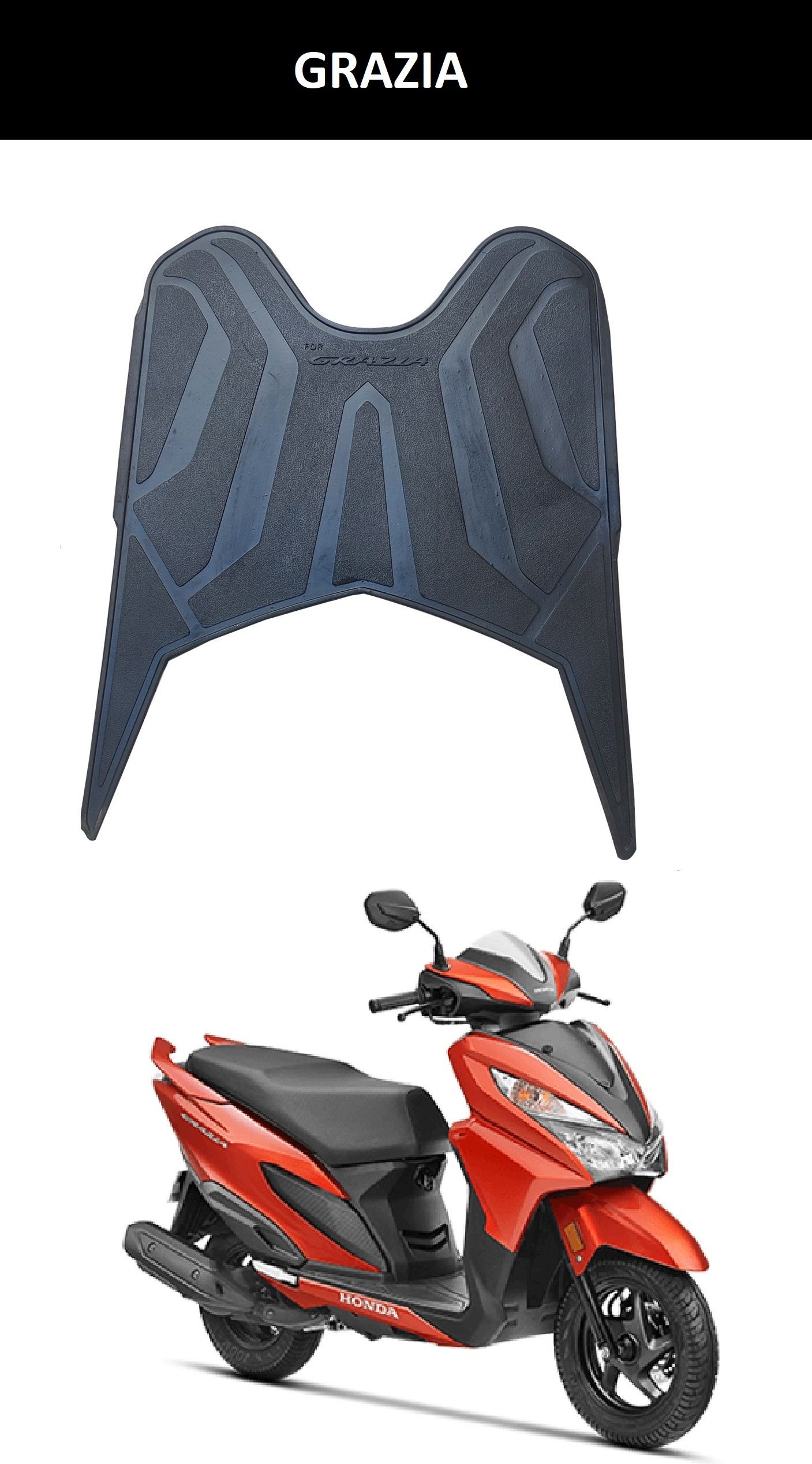 Grazia Scooter Floor Mat Black For Honda Grazia Two Wheeler Mat-image-14