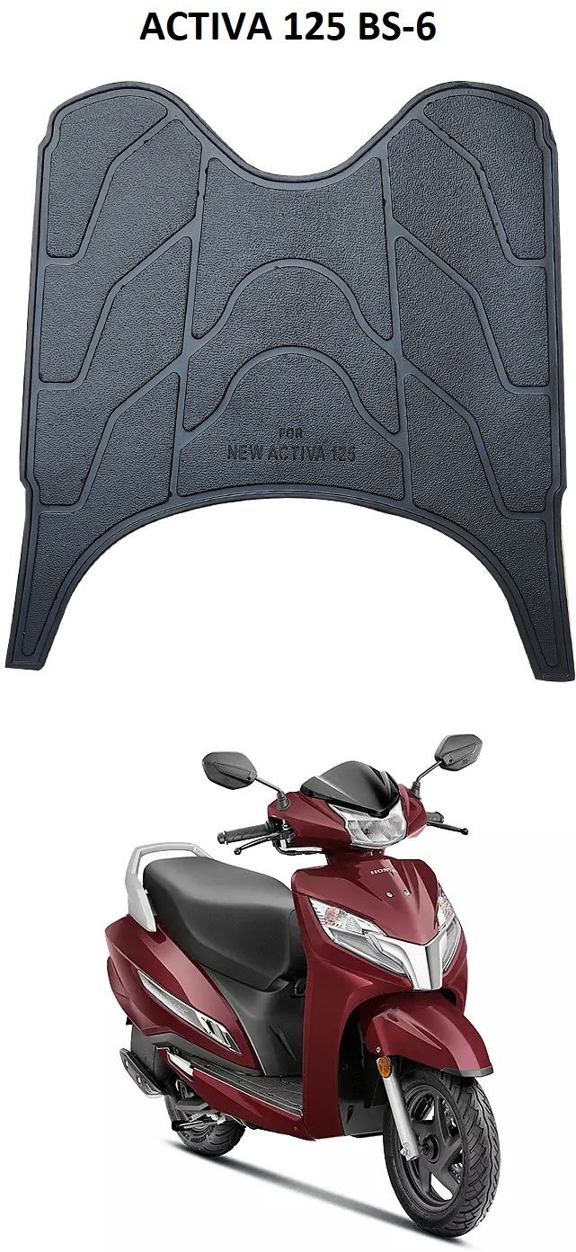 Activa 125 BS-6 Black Scooter Foot Mat For Honda Activa 125 Two Wheeler Mat