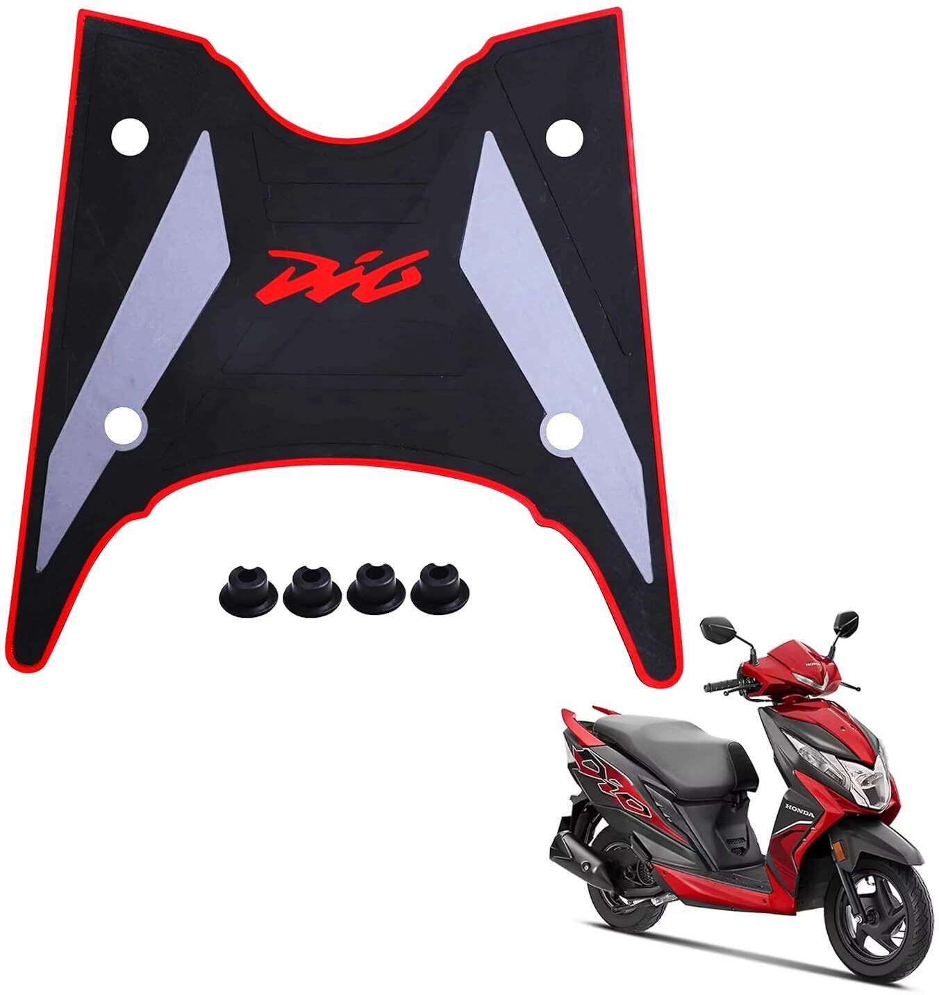 Anti Skid Scooter Rubber Foot Mat/Floor Mat For (Honda DIo 110) UM_0q Honda Dio Two Wheeler Mat