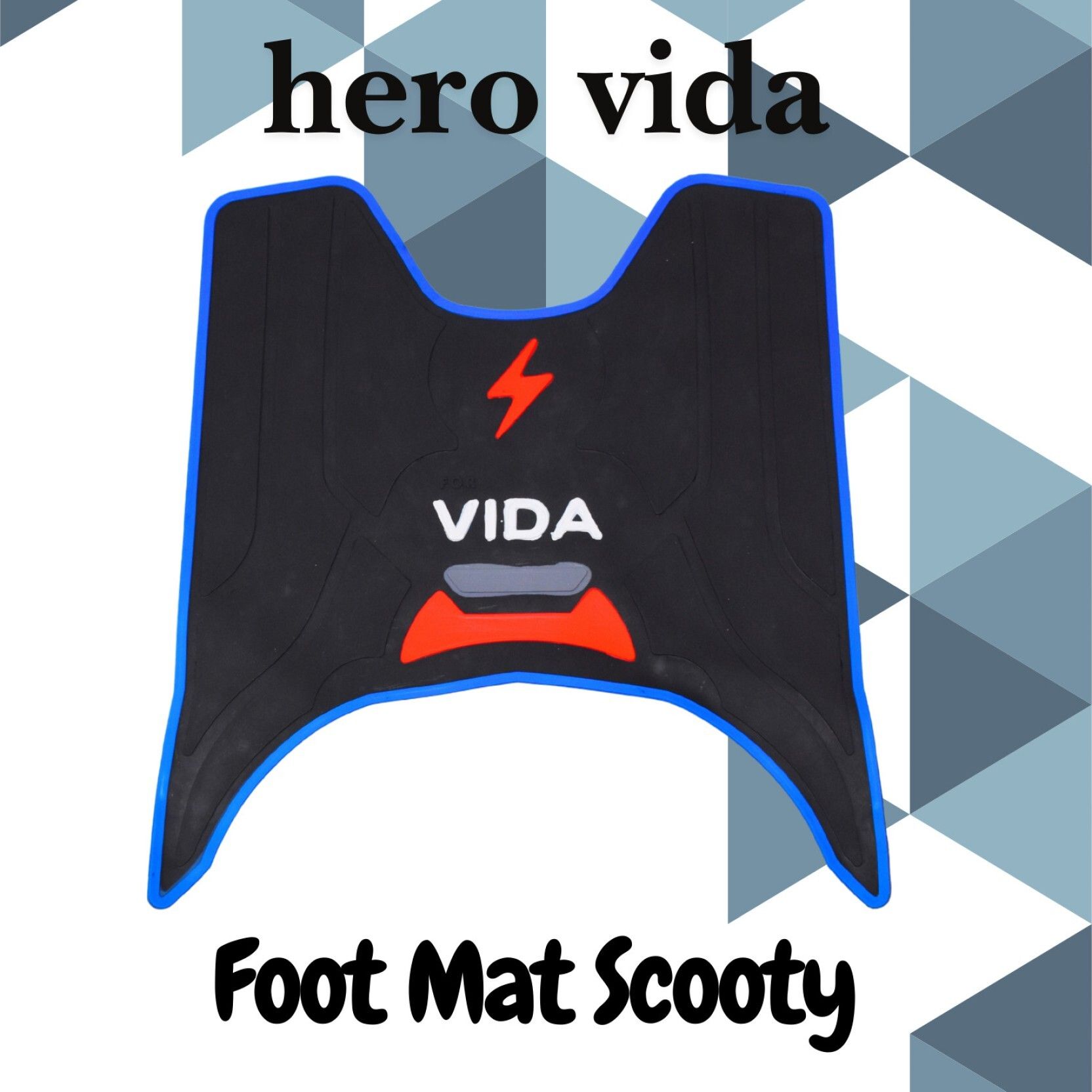 New 3D Anti Skid Rubber Foot Mats in Multi Color for Hero VIDA Hero Two Wheeler Mat