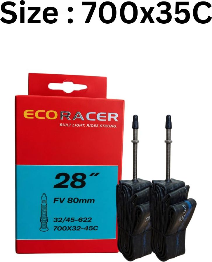 ECORACER Tube 700x35C | Presta Valve 80mm (Pack of 2) Tube For Bicycle-image-14