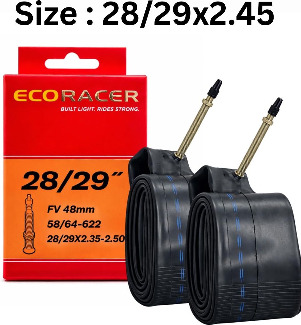 ECORACER Tube 28/29x2.45 Presta 48mm Bicycle Tube Pack of 2 MTB Tube Tube For Bicycle-image-1