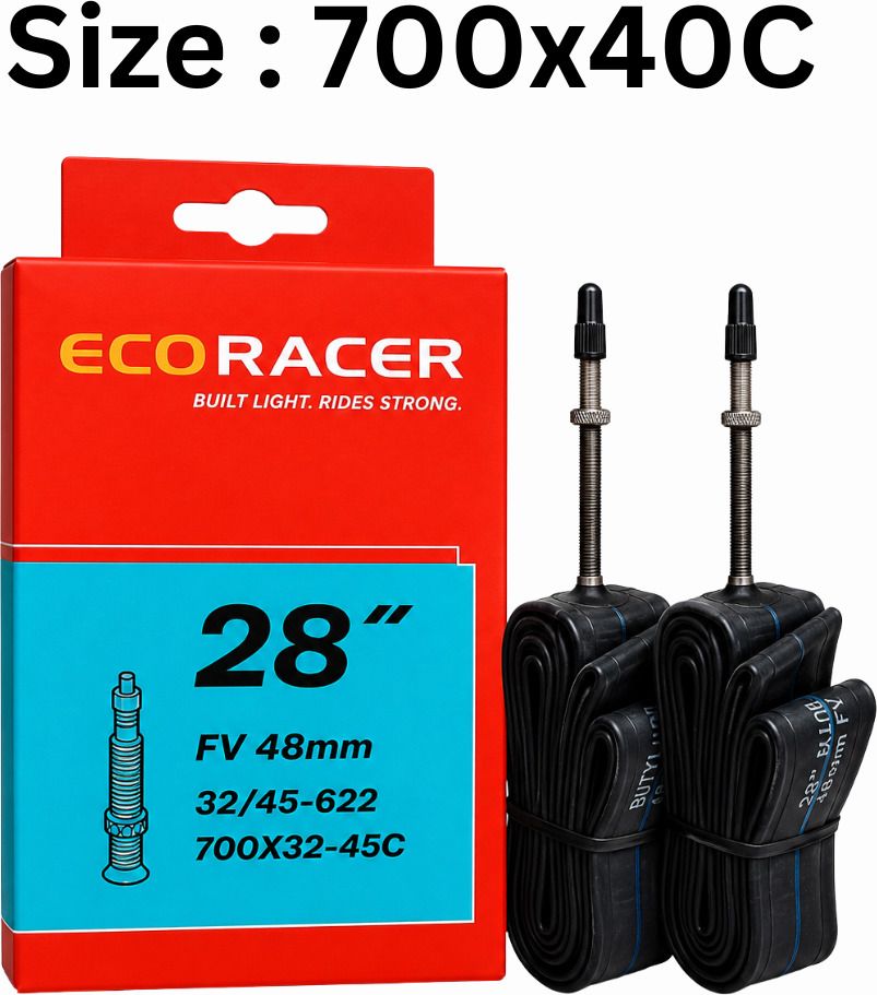 ECORACER Bicycle Tube 700x40C Presta Valve 48mm Premium Butyl Rubber Inner Tube For Bicycle-image-35
