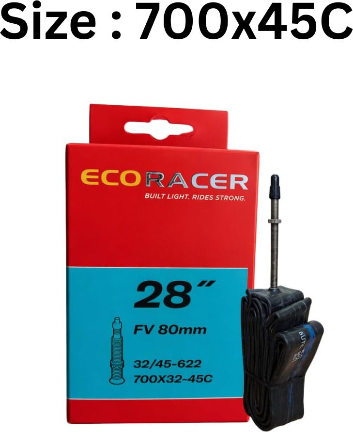 ECORACER Tube For Bicycle 700x45C Presta Valve 80mm Premium Butyl Rubber Inner Tube For Bicycle-image-2
