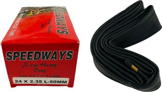 speedways Cycle Tube 24X2.35 Schrader Valve Bicycle Tube Moulded Long Valve 50MM Tubular For 24 X 2.35, 24 X 2.40-picture-17