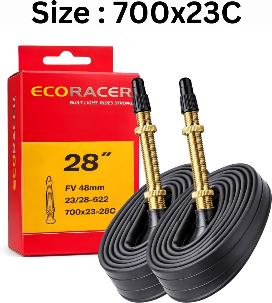 ECORACER Tube 700x23C Presta 48mm Bicycle Tube Pack of 2 Road Bike Tube For Bicycle-image-37