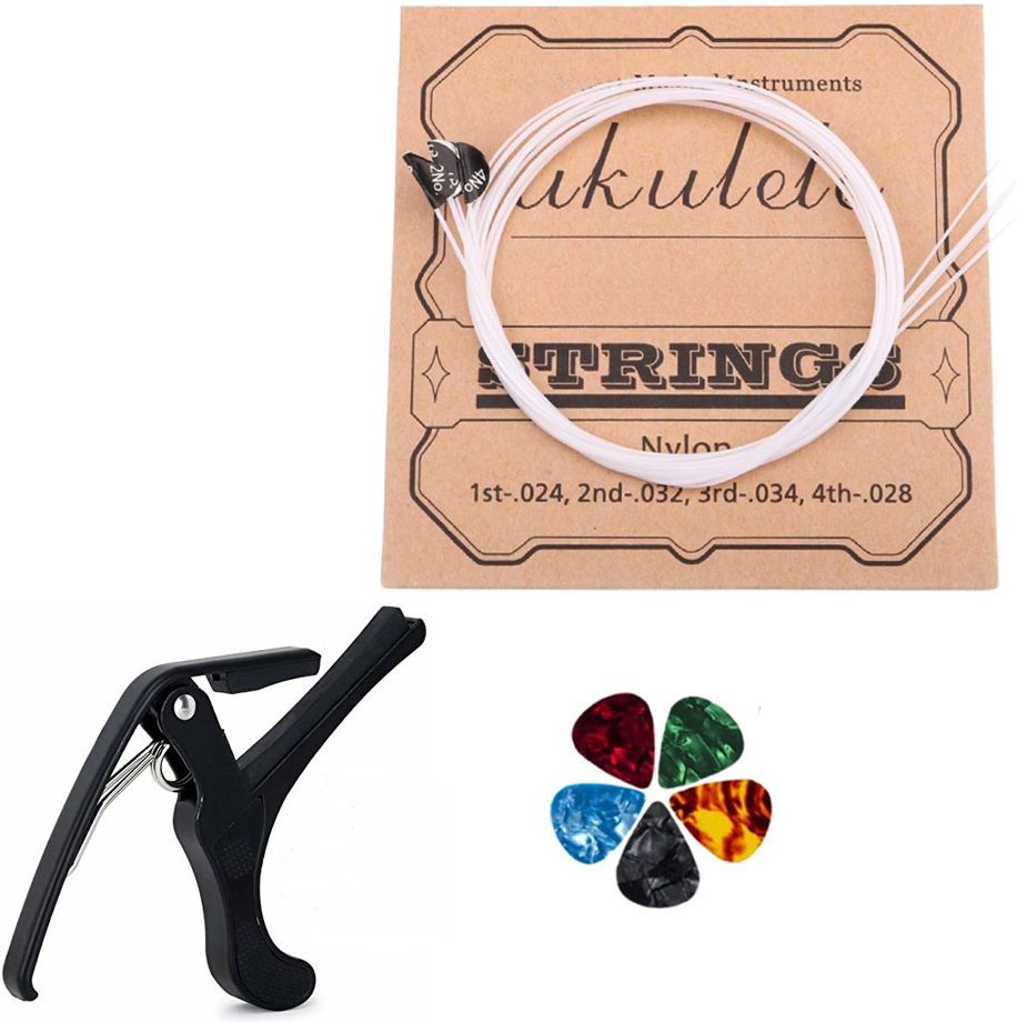 amg music Combo of Ukulele String with Guitar Capo and Picks for Acoustic Electric Guitars Concert Ukelele Strings-picture-24