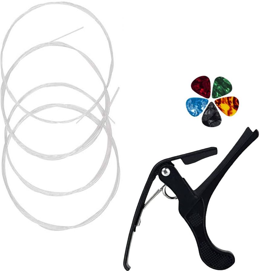 Ukulele String Set with Quick Change Guitar Capo for Acouctic Electric Guitars Concert Ukelele Strings-image-42