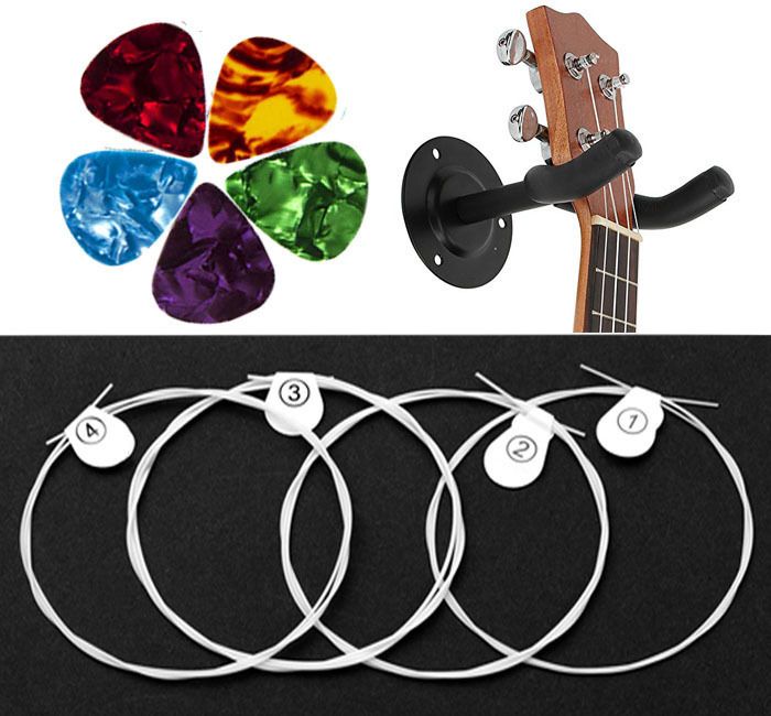urban infotech Nylon Ukulele String with Hanger and Picks Ukulele Saprano Concert Tenor Tenor Ukelele Strings-picture-14