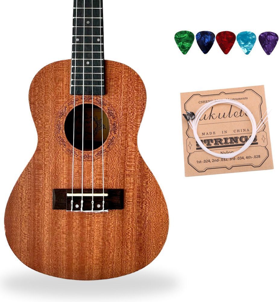 amg music 24Inch Concert Size Ukulele with String and picks for Professional Beginner Kids Concert Ukulele-picture-17