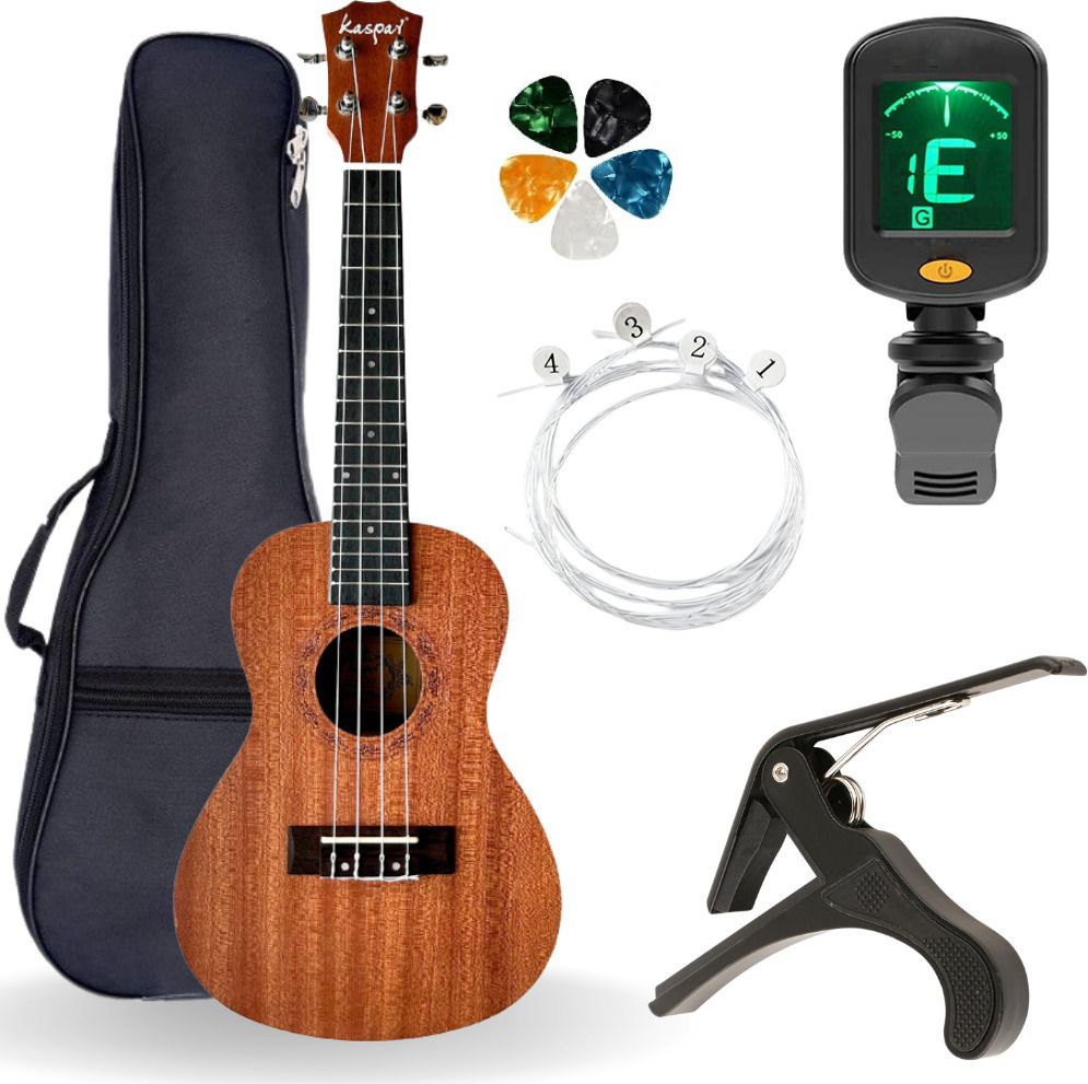 amg music 24" Ukulele With Bag Tuner Capo & String Set Ukulele For Beginners Adults Kids Concert Ukulele-picture-5