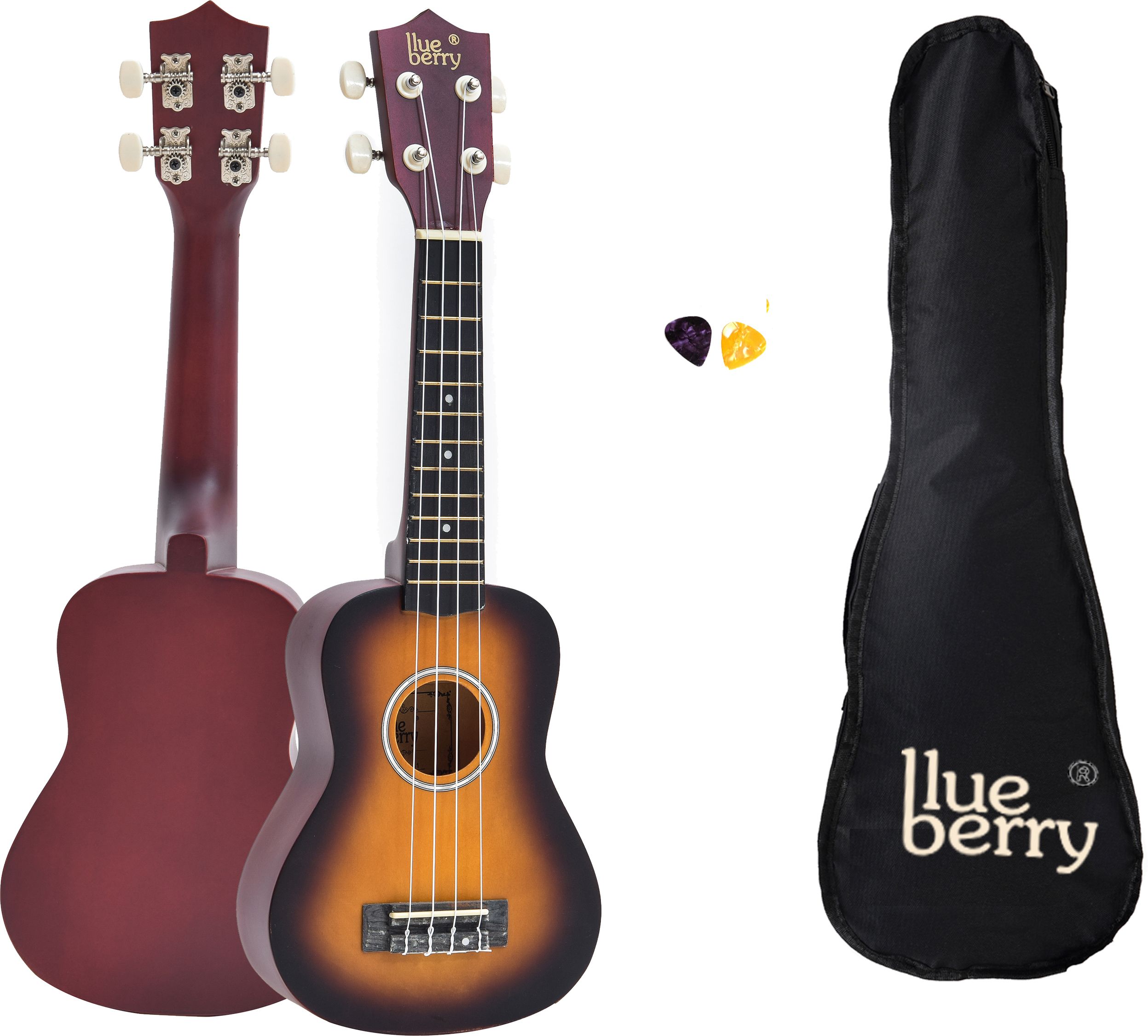 blueberry UK-41-Sunburst Soprano (21 Inch) Body Spruce and Mahogany Soprano Ukulele-picture-18