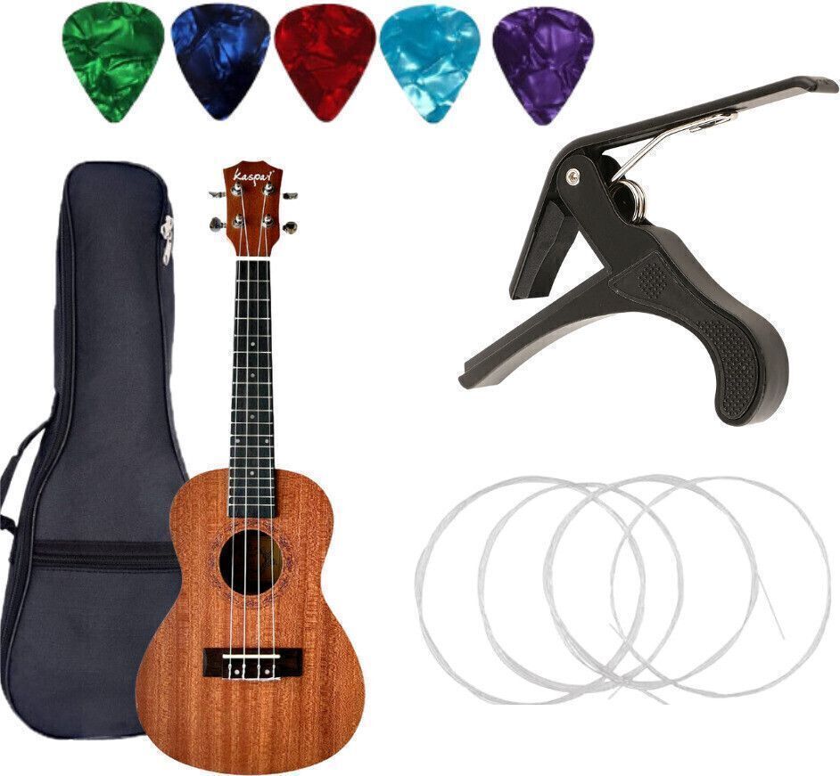 amg music 24inch Concert Size Ukulele With Carry Bag ,Nylon String ,Old Metal Capo & Picks Concert Ukulele-picture-19