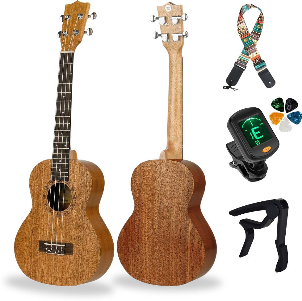 amg music Ukulele Tenor 26 inch Mahogany Wood Ukulele For Beginners with Case & String Set Concert Ukulele-picture-19