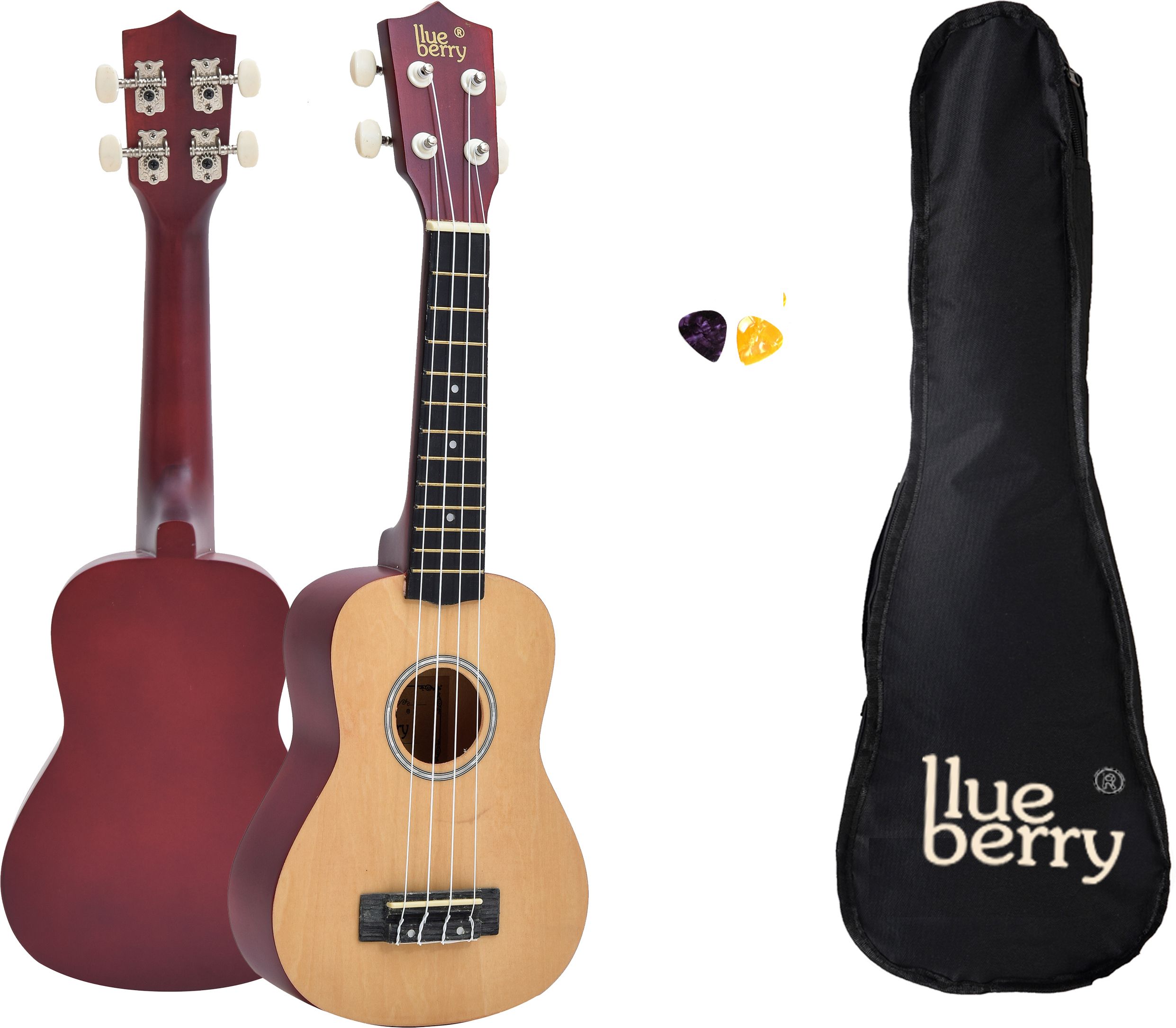 blueberry UK-41-NATURAL Soprano (21 Inch) Body Spruce and Mahogany Soprano Ukulele-picture-27