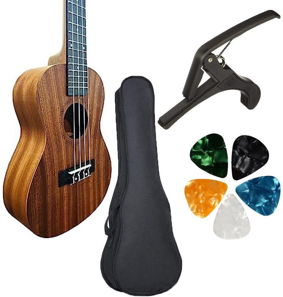 imaginea 24 Inch Ukulele Mahogany Wood Concert Sized Ukulele with Bag, Capo,5 Picks Concert Ukulele-picture-26