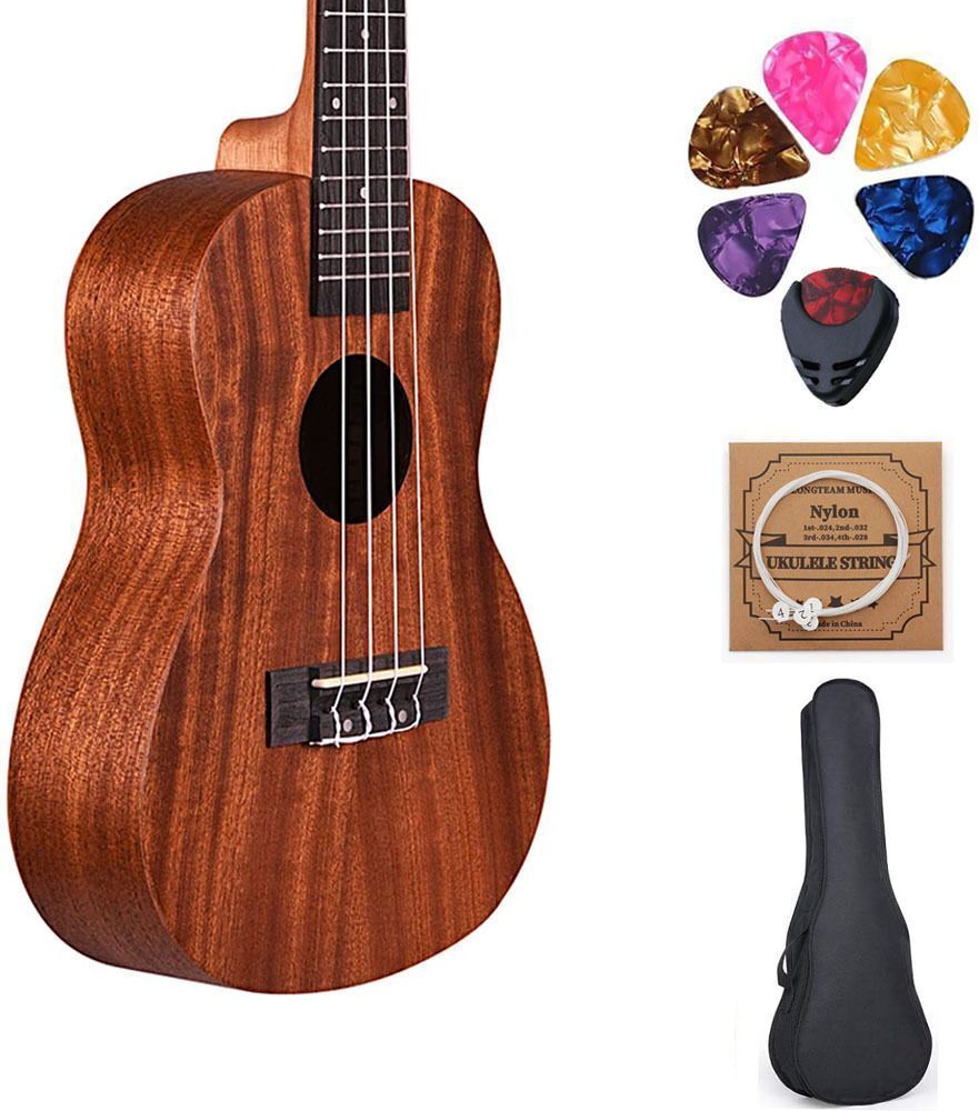 amg music 26inch Ukulele Mahagony Wood with Ukulele strings with Bag and Picks with Holder Tenor Ukulele-picture-14