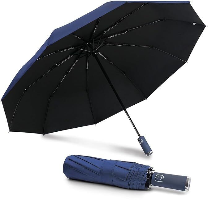 Windproof Collapsible 10 RIBS Auto Open & Close Folding Umbrella Umbrella