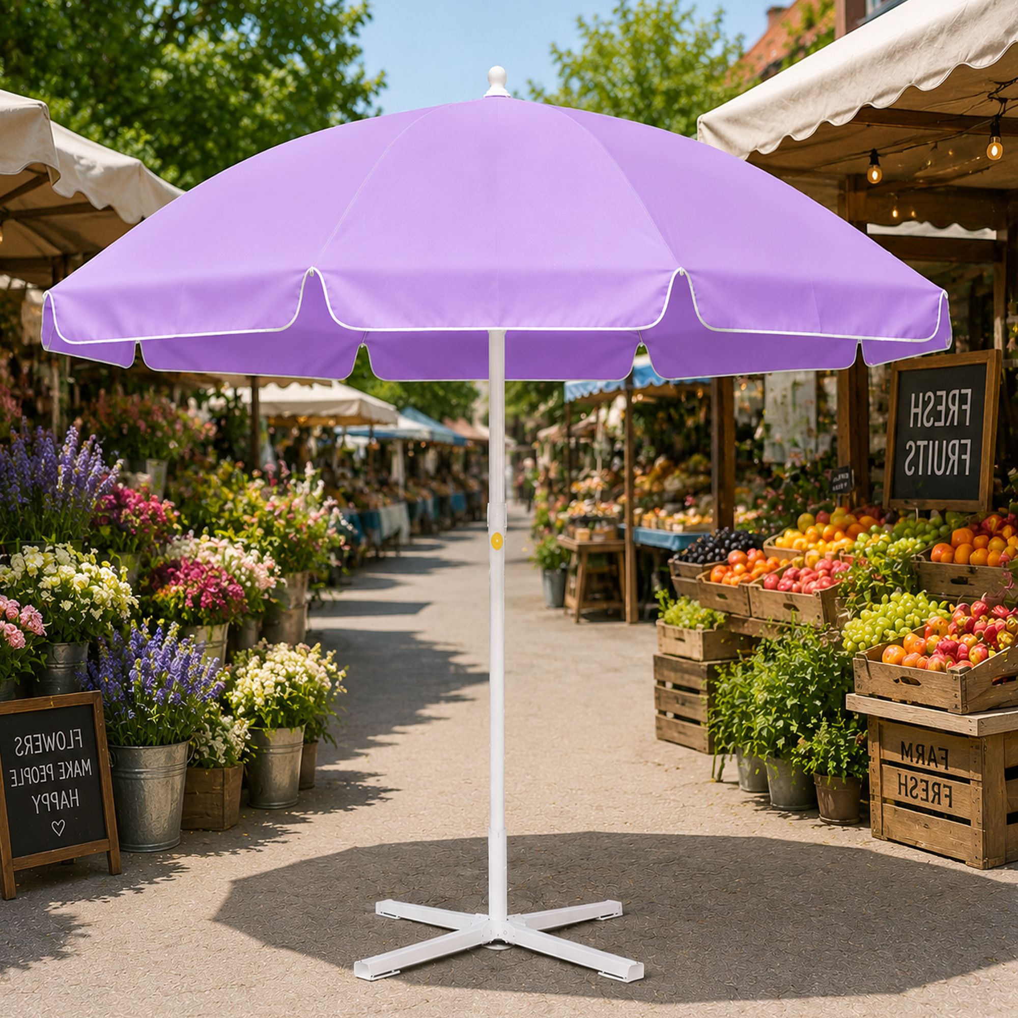 green bird Garden Umbrella With Stand 7 Ft Spacious Resort Garden Garden Cover Umbrella-picture-39