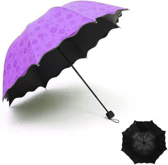 Blossom Magic Compact Umbrella for UV Protection Sun Heat & Rain-Flowers Design Umbrella-image-33