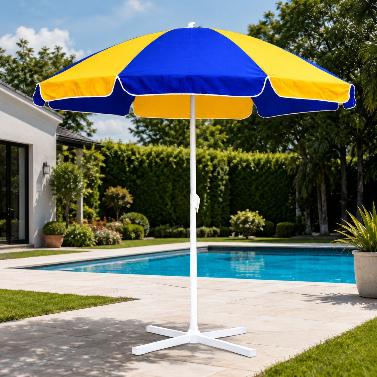 green bird Garden Umbrella With Stand 7 Ft Convenient Terrace Garden Patio Cover Umbrella-picture-38