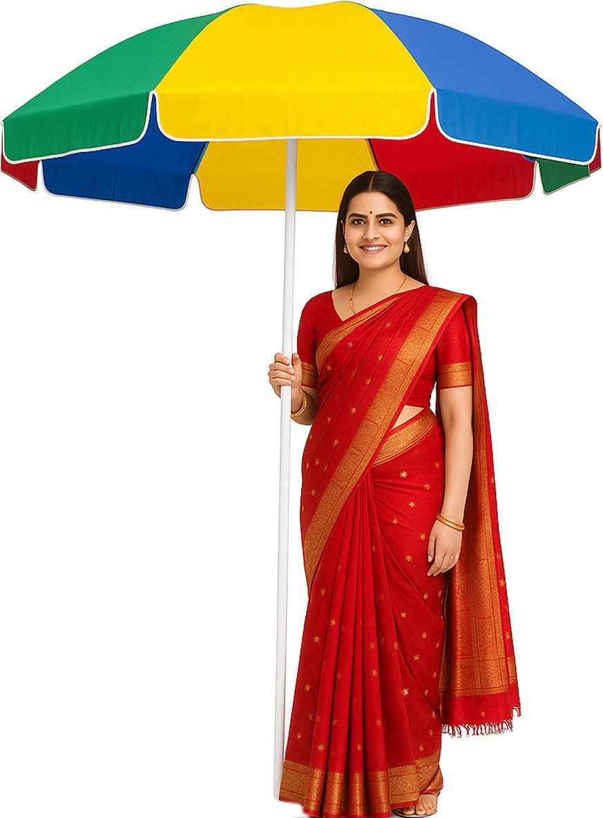 green bird 7ft Sturdy Garden Shade Umbrella Sun Rain Protection Without Stand_F205 Umbrella-picture-14