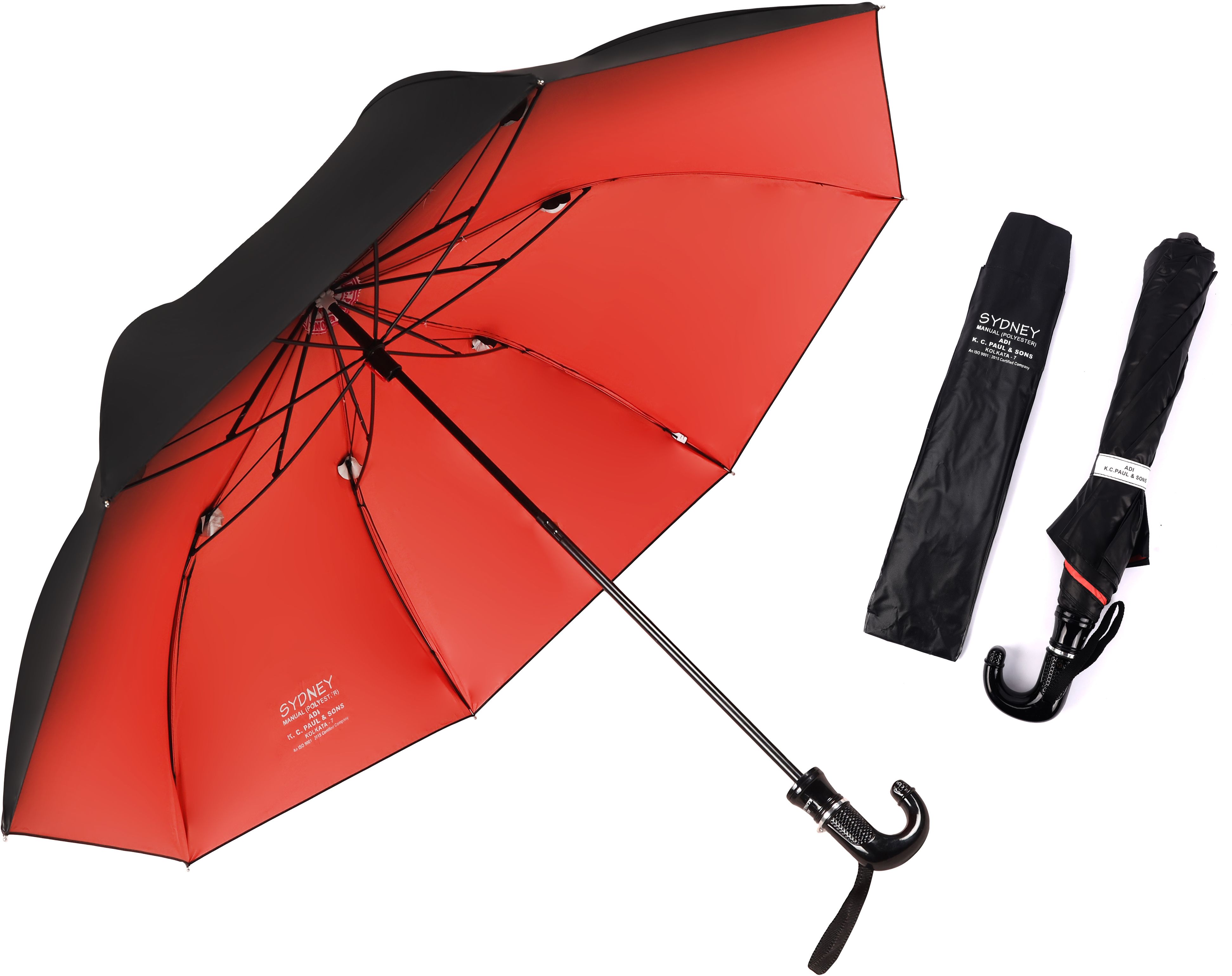 adi k.c.paul & sons Sydney 2 fold heavy duty 23-inch bigger size umbrella for men & women | Premium Umbrella-picture-22