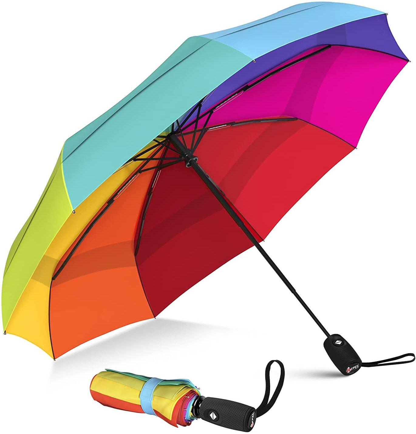 prathana Rainbow Umbrella for Men & Women | Large Size, Windproof & Waterproof Umbrella-picture-20
