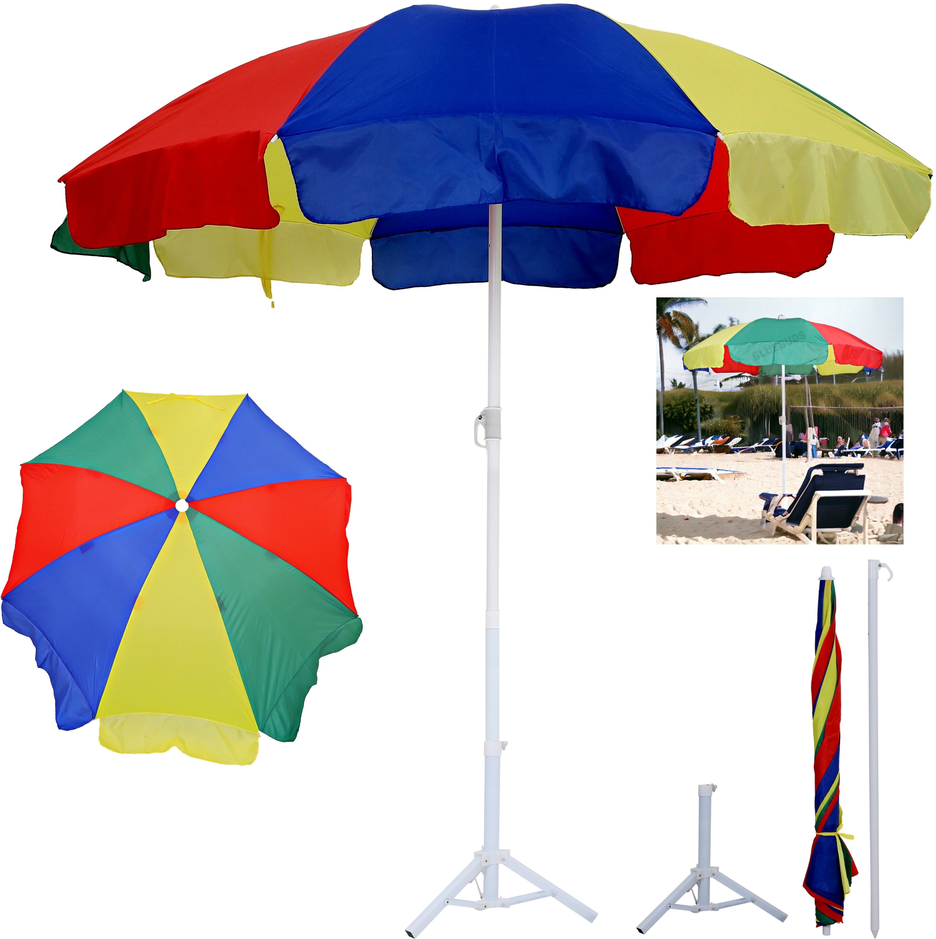 36in/6ft Outdoor Garden Big Size Umbrella With Stand For Hotel,Restaurants Umbrella