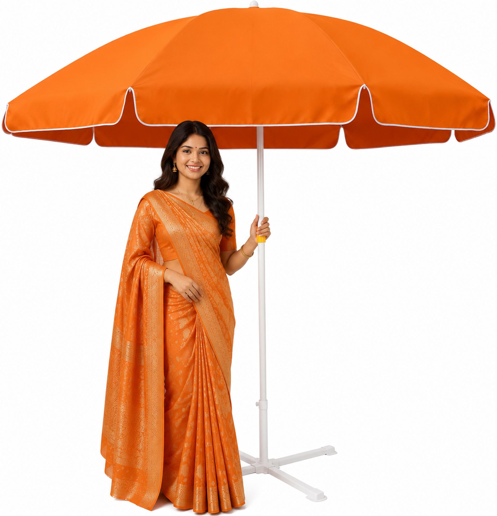 6 Ft Garden Umbrella With Stand Stylish Backyard Patio Daily Use Shade Umbrella-image-8