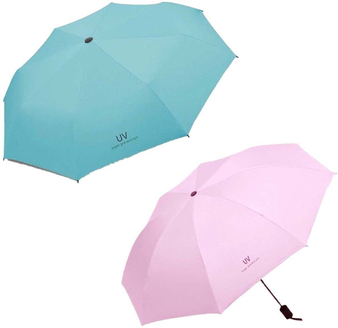 3 fold Manual UV Plain Sun & Rain Umbrella Umbrella-image-38