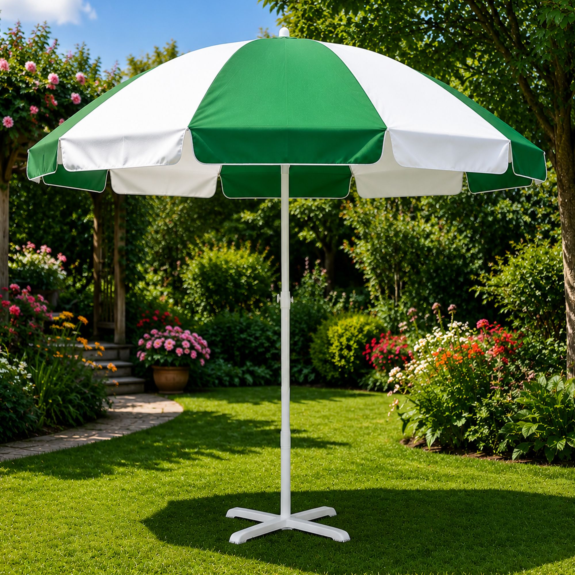 Backyard Patio 6 Ft Garden Umbrella With Stand Strong Garden Sun Shade Umbrella-image-9
