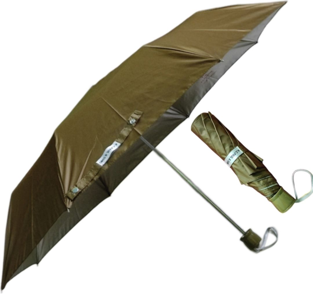 k.c. paul & sons VARSHA 3 FOLD MANUAL OLIVE GREEN UV (MONO SILVER) AN ATTRACTIVE COLOR UMBRELLA Umbrella-picture-21